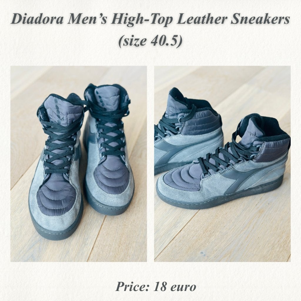 Diadora Men’s High-Top Leather Sneakers – Size 40.5, Ophalen of Verzenden, Overige kleuren