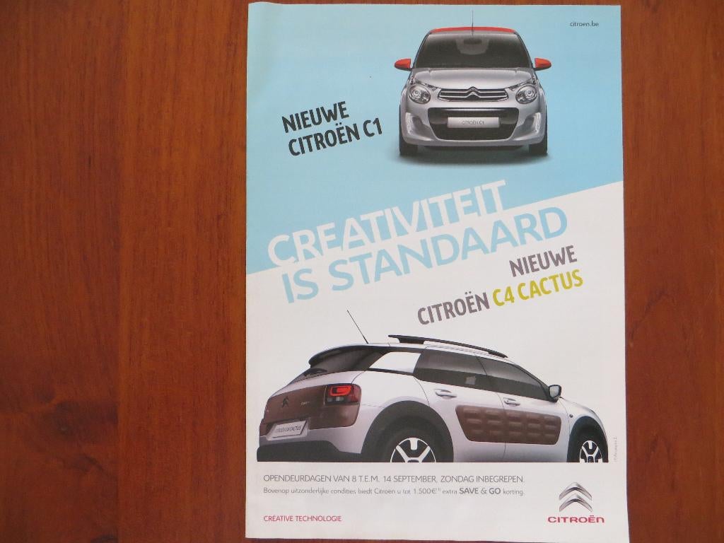 Citroën Opendeurdagen (sept. 2014) C1, C4 Cactus, C5 e.a., Ophalen of Verzenden, Nieuw, Citroën
