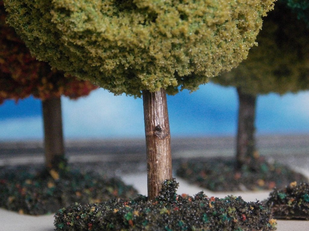 6 prachtige loofbomen ( 11-12cm ) met echt houten stammen, Overige merken, Natuur, Gelijkstroom of Wisselstroom, Nieuw