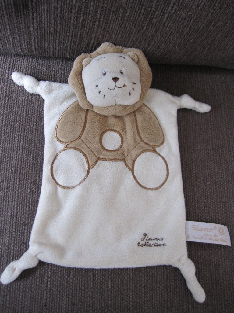 Tiamo leeuw knuffeldoekje lapje beige wit met knisper 3,50, Kinderen en Baby's, Speelgoed | Knuffels en Pluche, Ophalen of Verzenden