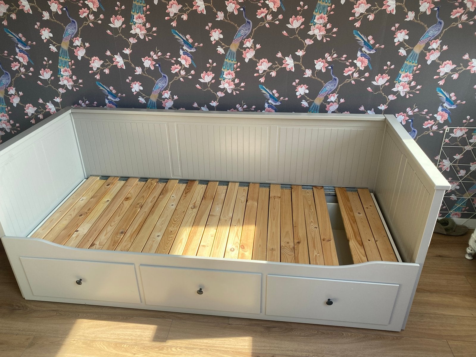 Ikea Hemnes Bed/bedbank met 3 lades - uitschuifbaar, Ophalen, Tweepersoons, 80 cm, 200 cm