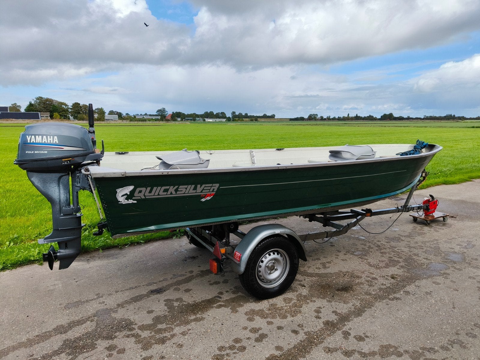 Quicksilver 500SF,  15pk Yamaha, Watersport en Boten, Motorboten en Motorjachten, Ophalen, Gebruikt, Buitenboordmotor, Aluminium