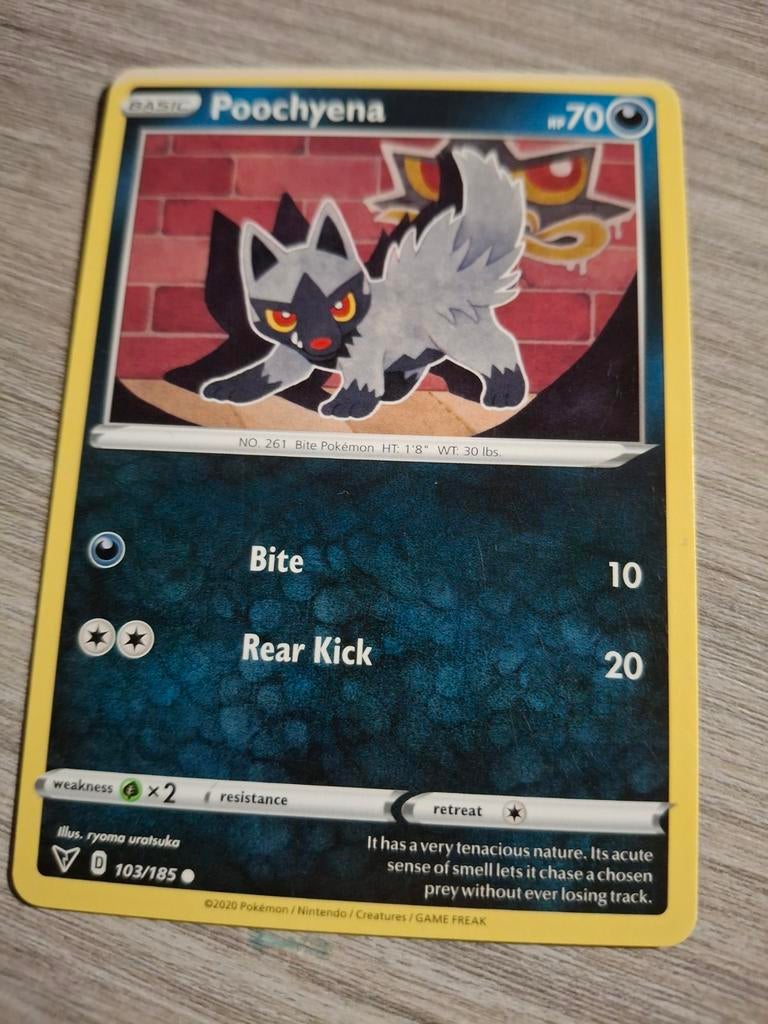Poochyena Pokémon Kaart - Zeldzaam en in goede staat, Ophalen of Verzenden, Zo goed als nieuw, Losse kaart