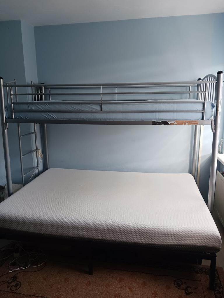 3 persoons hoogslaper, Gebruikt, Hoogslaper, Tweepersoons, 140 cm