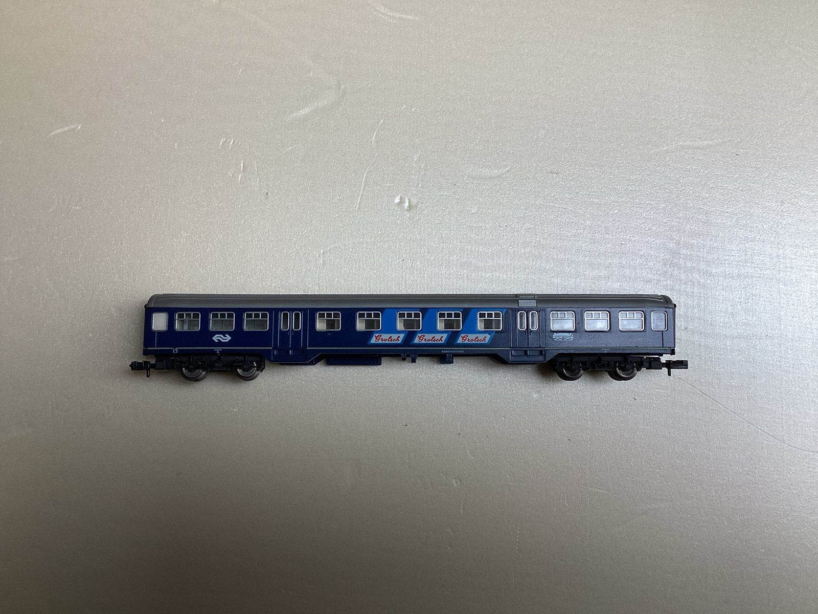 Fleischmann NS Plan W rijtuig - Blauw met reclamebanen, Overige merken, Gebruikt, Gelijkstroom of Wisselstroom, Wagon