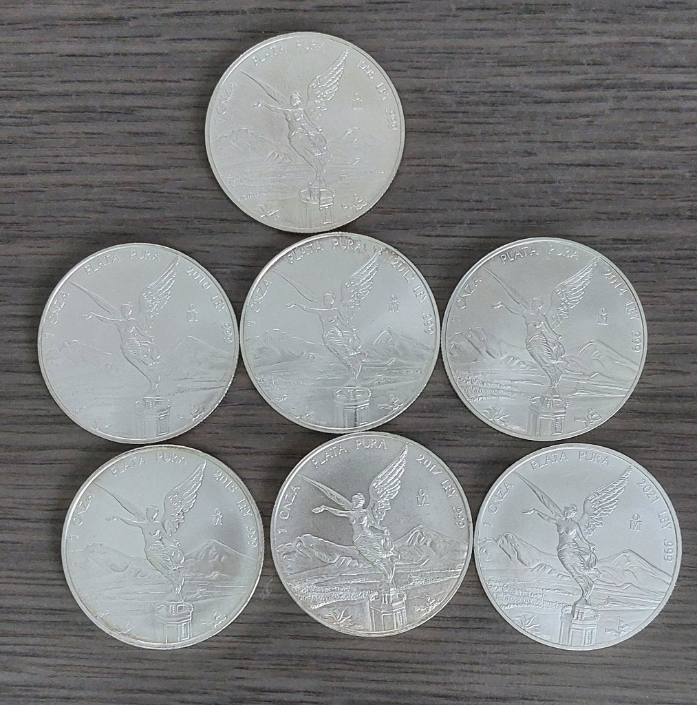 Mexico libertads 1 ounce 1996-2010-2012-2014-2015-2017-2021, Ophalen of Verzenden, Midden-Amerika, Zilver