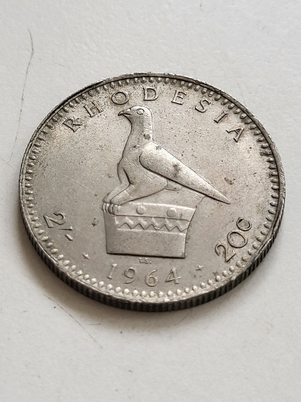 Rhodesië 2 Shilling / 20 Cent munt 1964, Ophalen of Verzenden