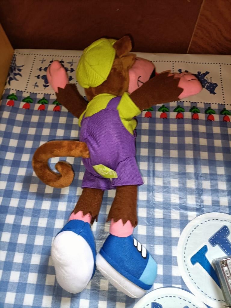 Oehlie de aap knuffel van binnenspeeltuin Monkey Town. , Ophalen of Verzenden, Zo goed als nieuw, Overige typen