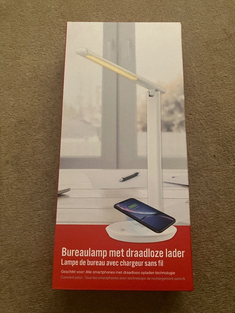 Bureaulamp met draadloze lader NIEUW, Ophalen, Bureaulamp, Nieuw, LED verlichting