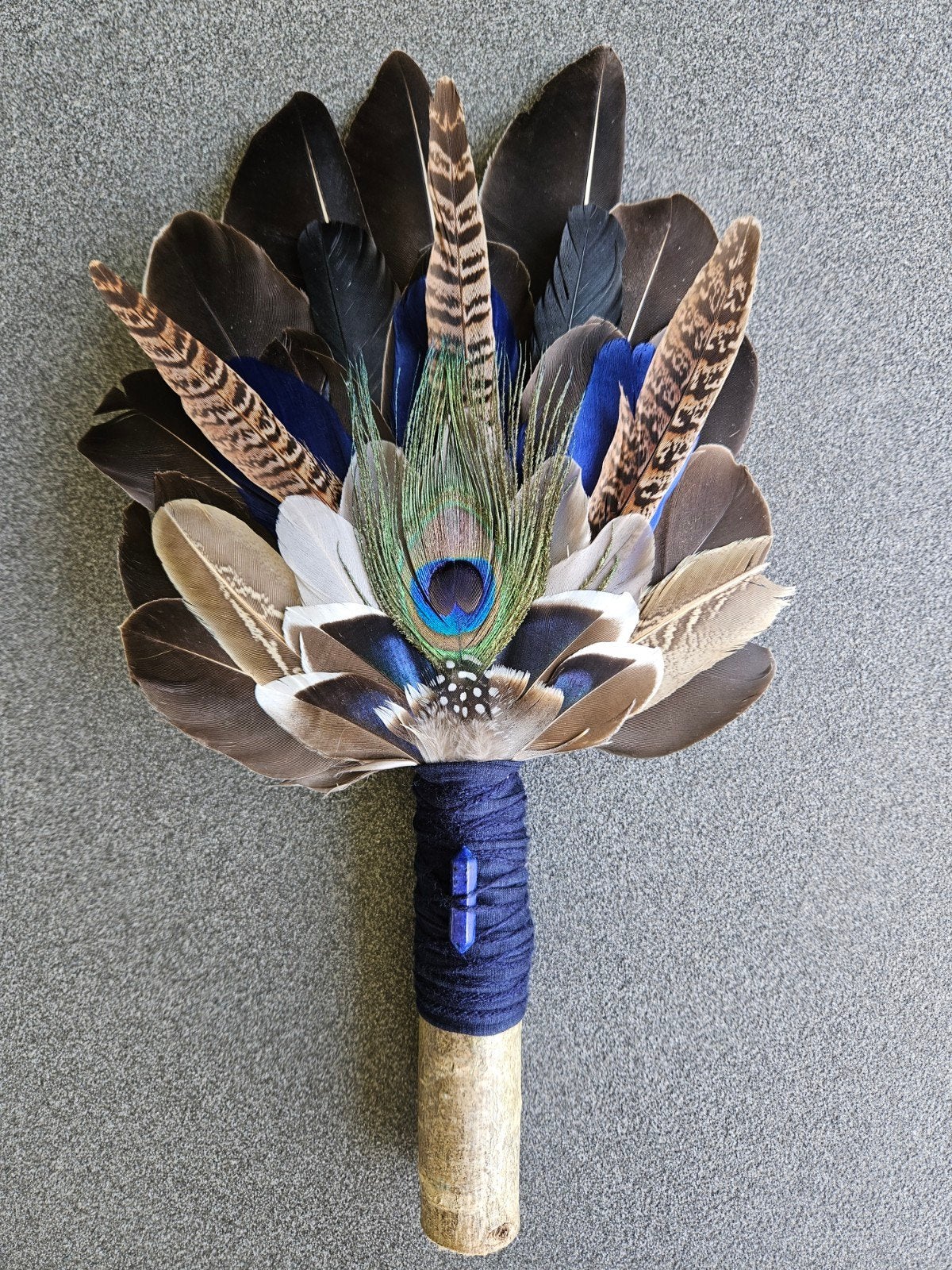 Smudge feathers lapis lazuli veren waaier feather reiki, Ophalen of Verzenden