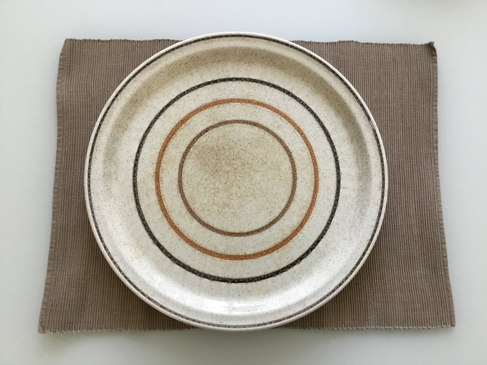 Vintage Shannon Stoneware Bord - Bruin/Zwart Ringpatroon, Ophalen of Verzenden