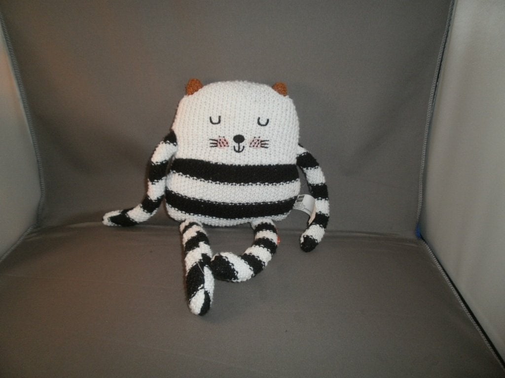 HEMA kat/beer gebreide /gehaakt lijf 27 cm gestreept Zwart, Hema, Beer, Nieuw, Ophalen of Verzenden