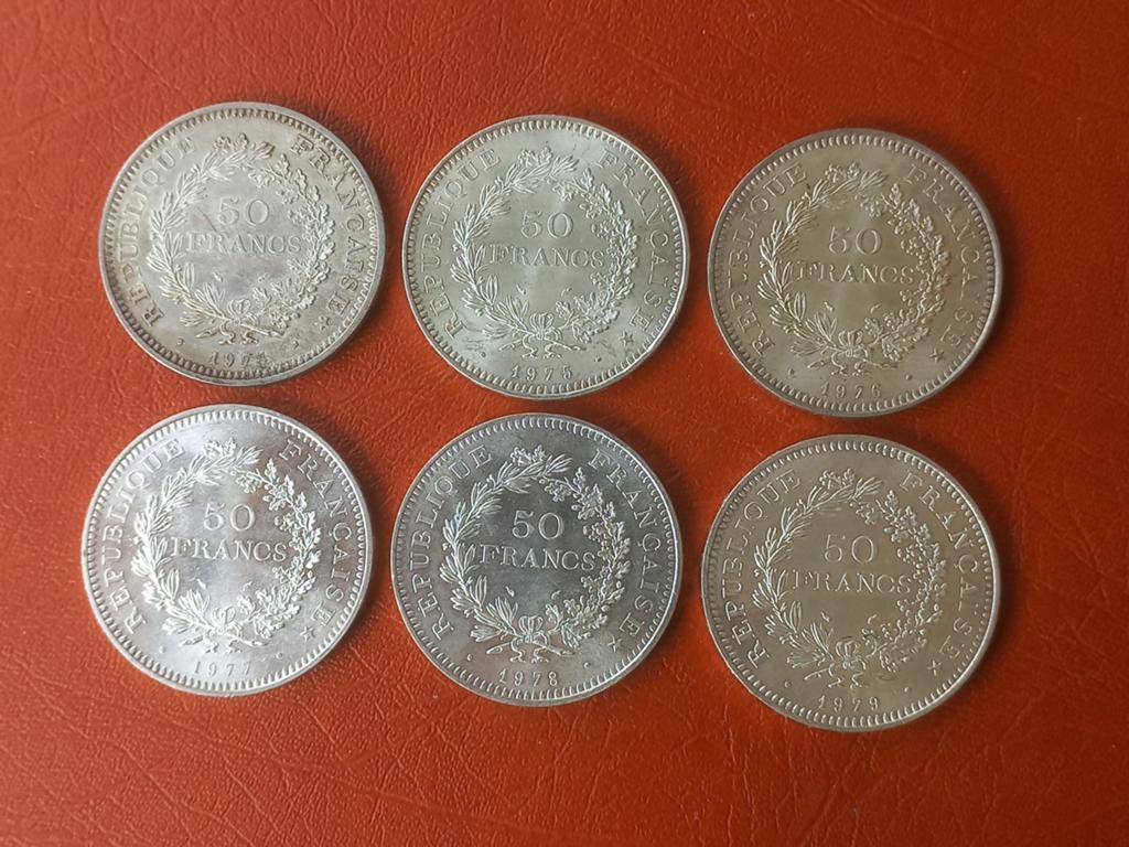 Frankrijk 50 francs 1974-1979 zilver, Ophalen of Verzenden, Frankrijk, Zilver