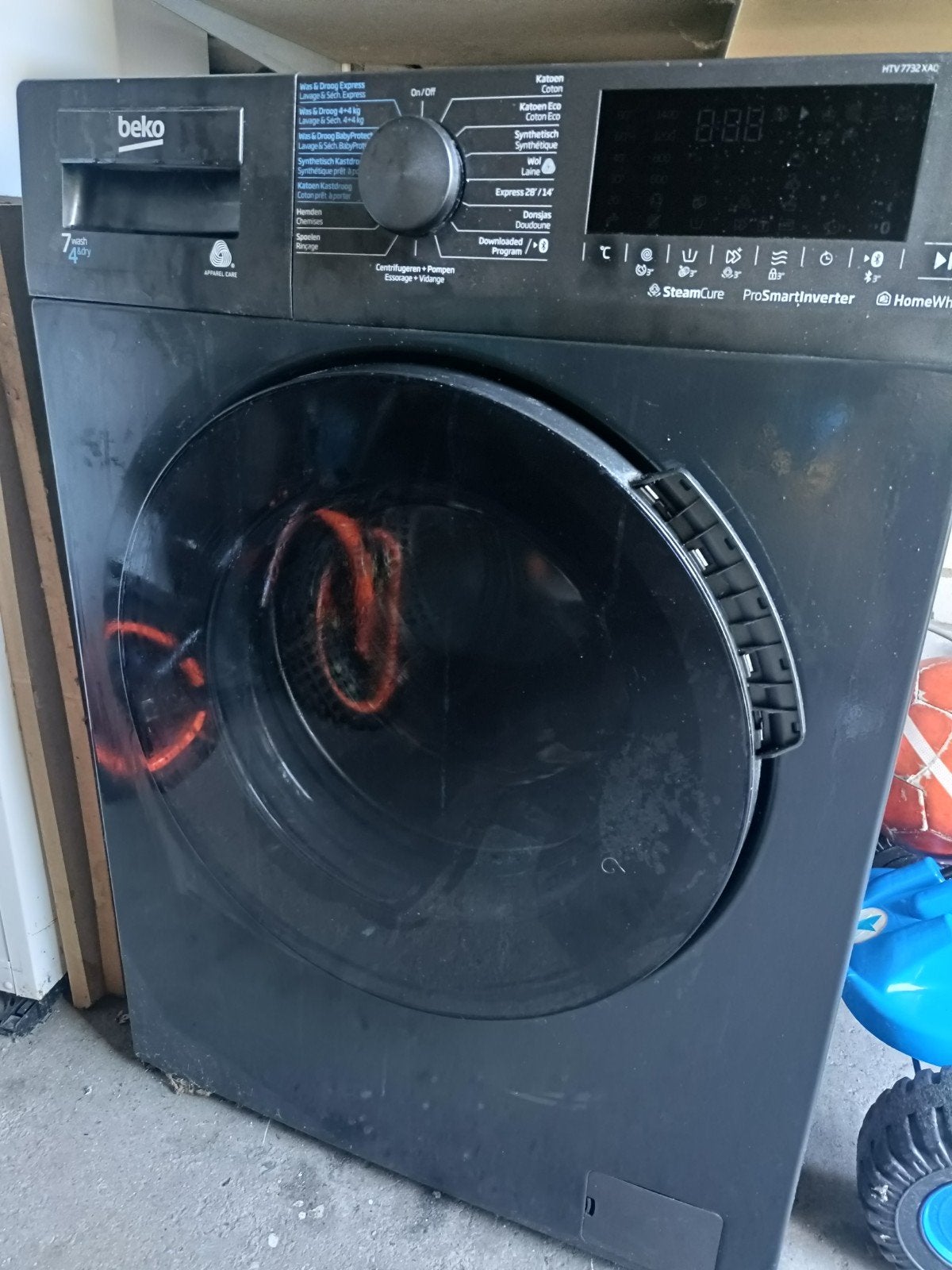 Beko was/droog combinatie, Ophalen, Gebruikt, Voorlader, Kort programma