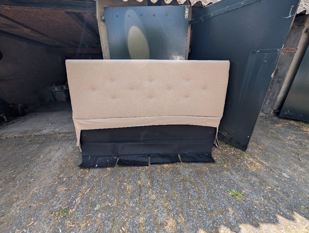 Headboard bed, Huis en Inrichting, Slaapkamer | Bedden, Ophalen, 190 cm of minder, 120 cm, Crème