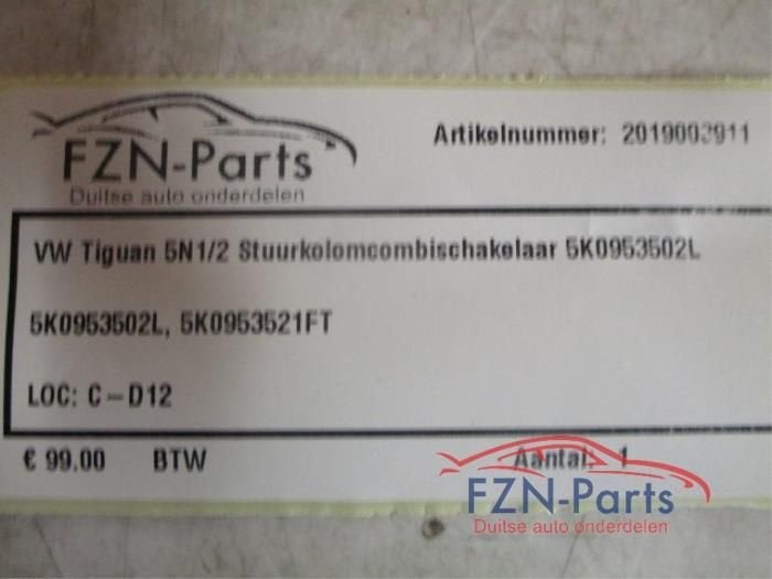 Combischakelaar Stuurkolom Volkswagen Tiguan (22733244), Ophalen of Verzenden, Gebruikt