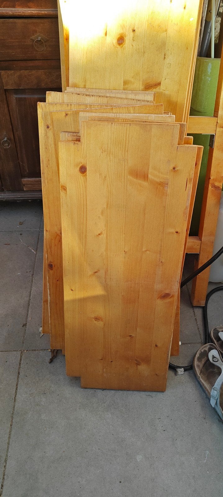 Massief houten stellingkast (zelfbouw), Ophalen, Gebruikt