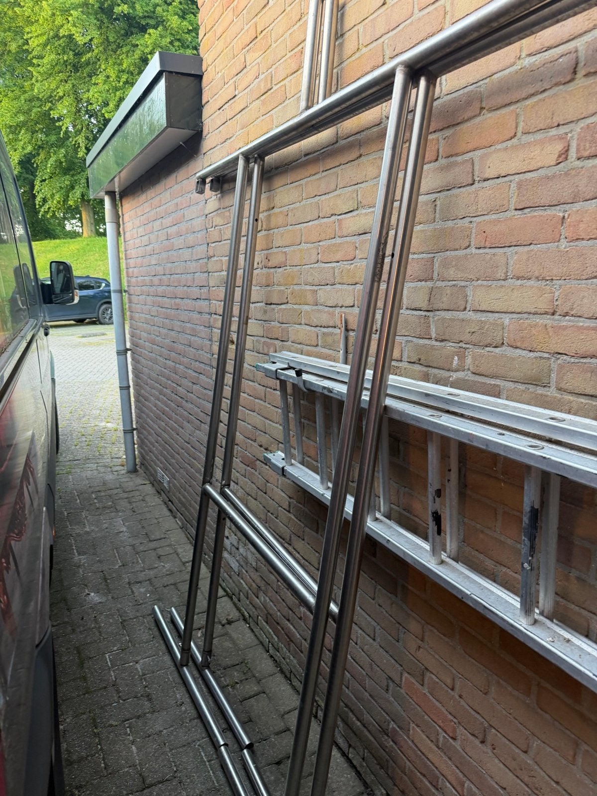 2 RVS onderstellen voor kraam of marktkraam, Ophalen of Verzenden, Gebruikt