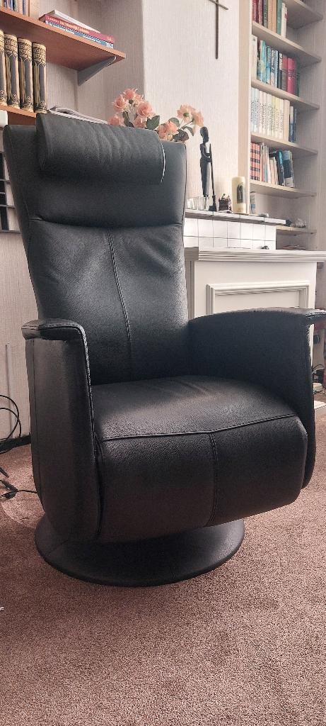 Prominent lederen relaxfauteil in super staat!, Huis en Inrichting, Fauteuils, Zo goed als nieuw, Leer, 50 tot 75 cm, Minder dan 75 cm