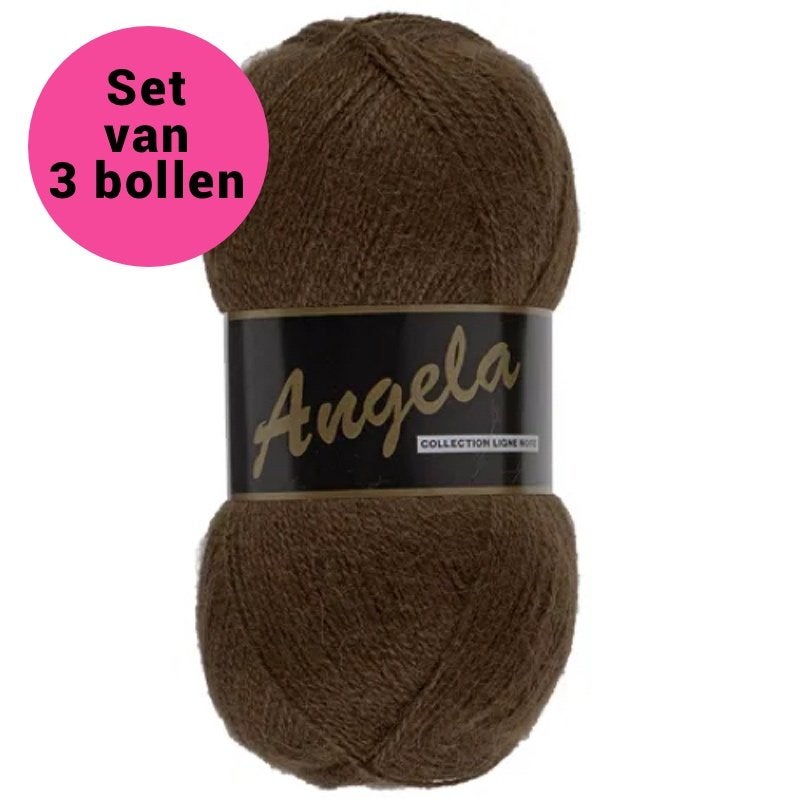 Garenpakket Angela beren bruin – 3 bollen – wol/acryl, Ophalen of Verzenden, Nieuw, Breien of Haken, Wol of Garen