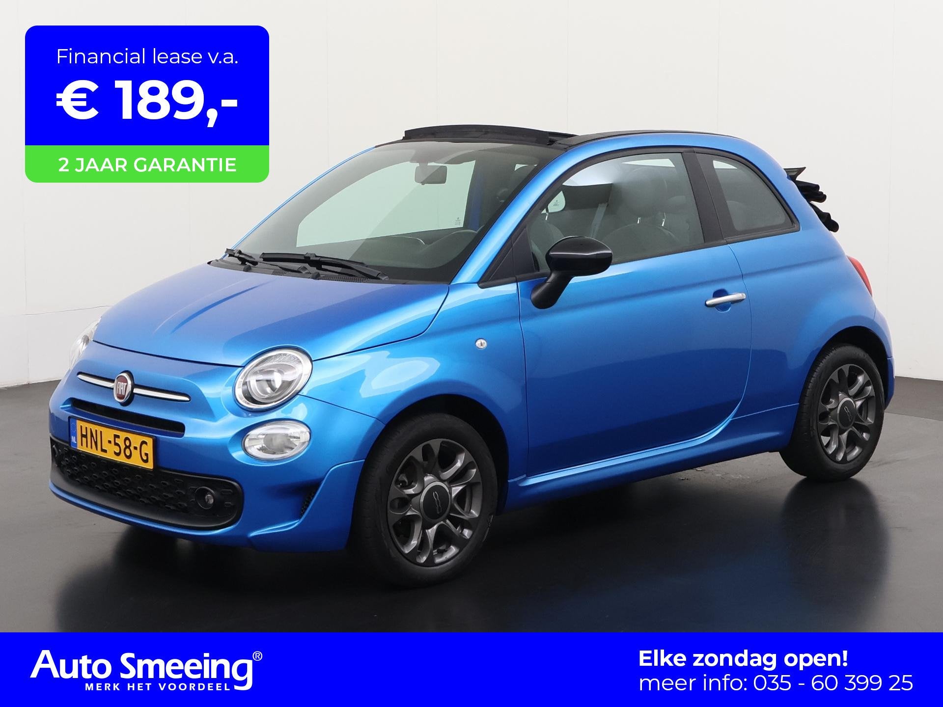 Fiat 500C 1.0 Hybrid Connect | Apple/Android Carplay | Cruis, Voorwielaandrijving, 12 maanden, Stof, Gebruikt