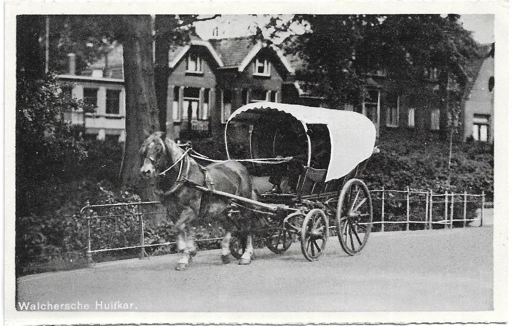 AK Zeeland - Walchersche Huifkar, Verzenden, 1940 tot 1960, Ongelopen, Voertuig