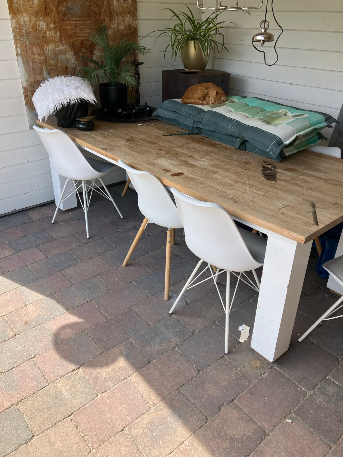 Tafel met 8 stoelen, Ophalen, Gebruikt, Wit, Vijf, Zes of meer stoelen