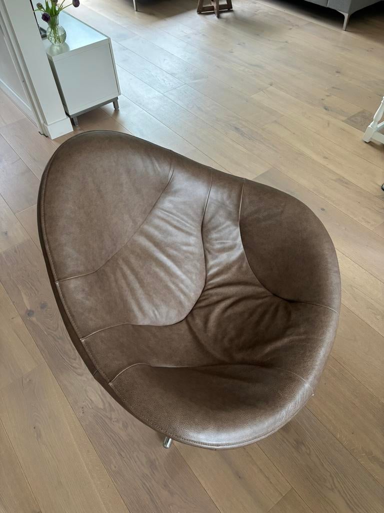 Label van den Berg Fauteuil Hidde, Huis en Inrichting, Fauteuils, Ophalen, Zo goed als nieuw, 50 tot 75 cm, Leer