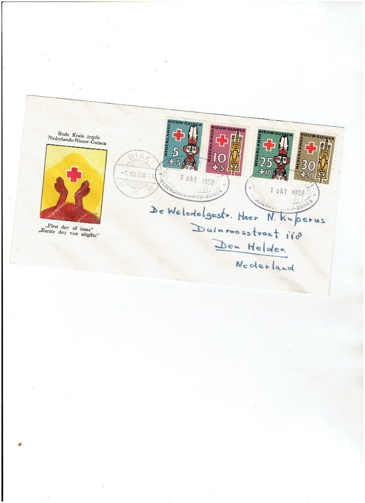 Nieuw Guinea FDC E1 geschreven/dichte klep, Postzegels en Munten, Ophalen of Verzenden, Beschreven, Rest van de wereld