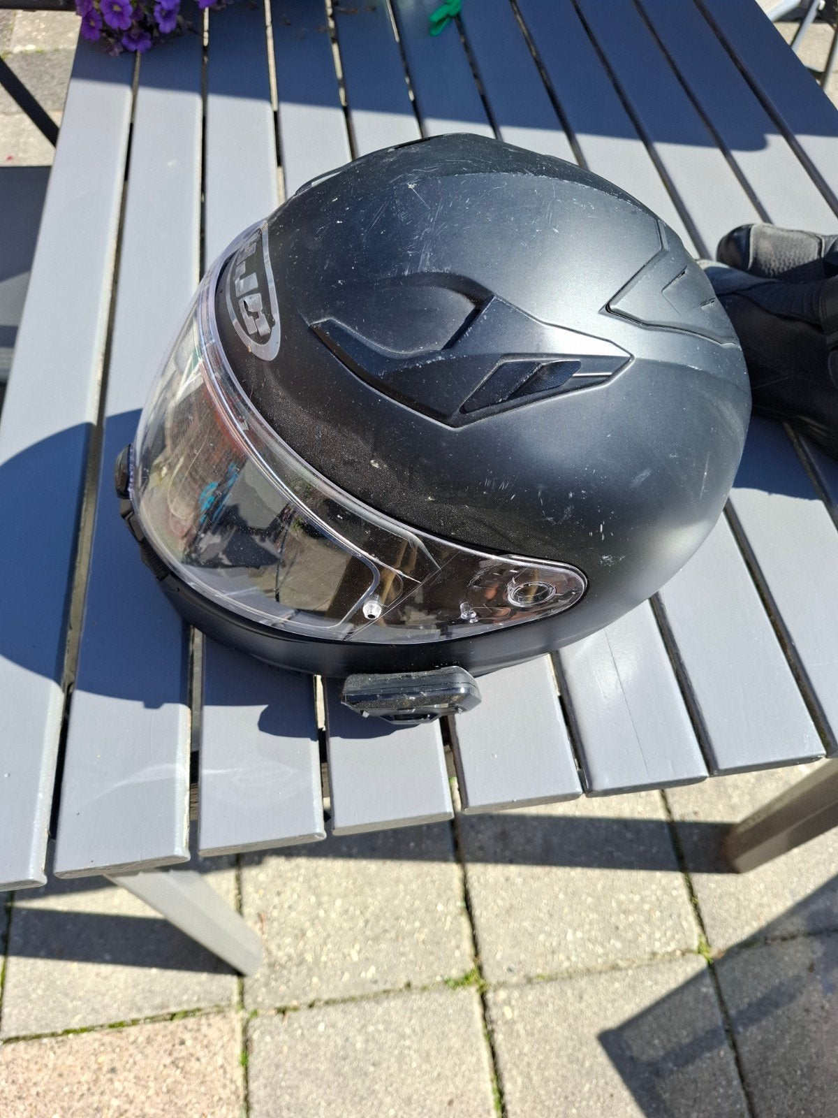 HJC helm met Cardo Freecom 4+ en JBL geluid, XS, HJC, Ophalen of Verzenden, Integraalhelm