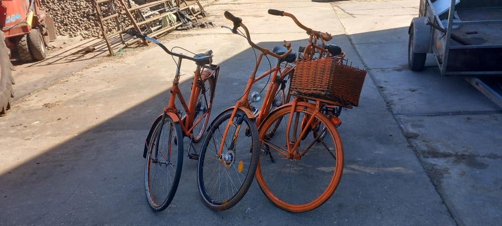 3 oranje fietsen, Fietsen en Brommers, Ophalen