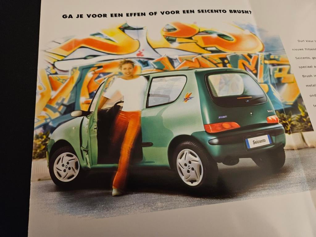 Brochure Fiat Seicento Brush 2002, Ophalen of Verzenden, Zo goed als nieuw, Overige merken