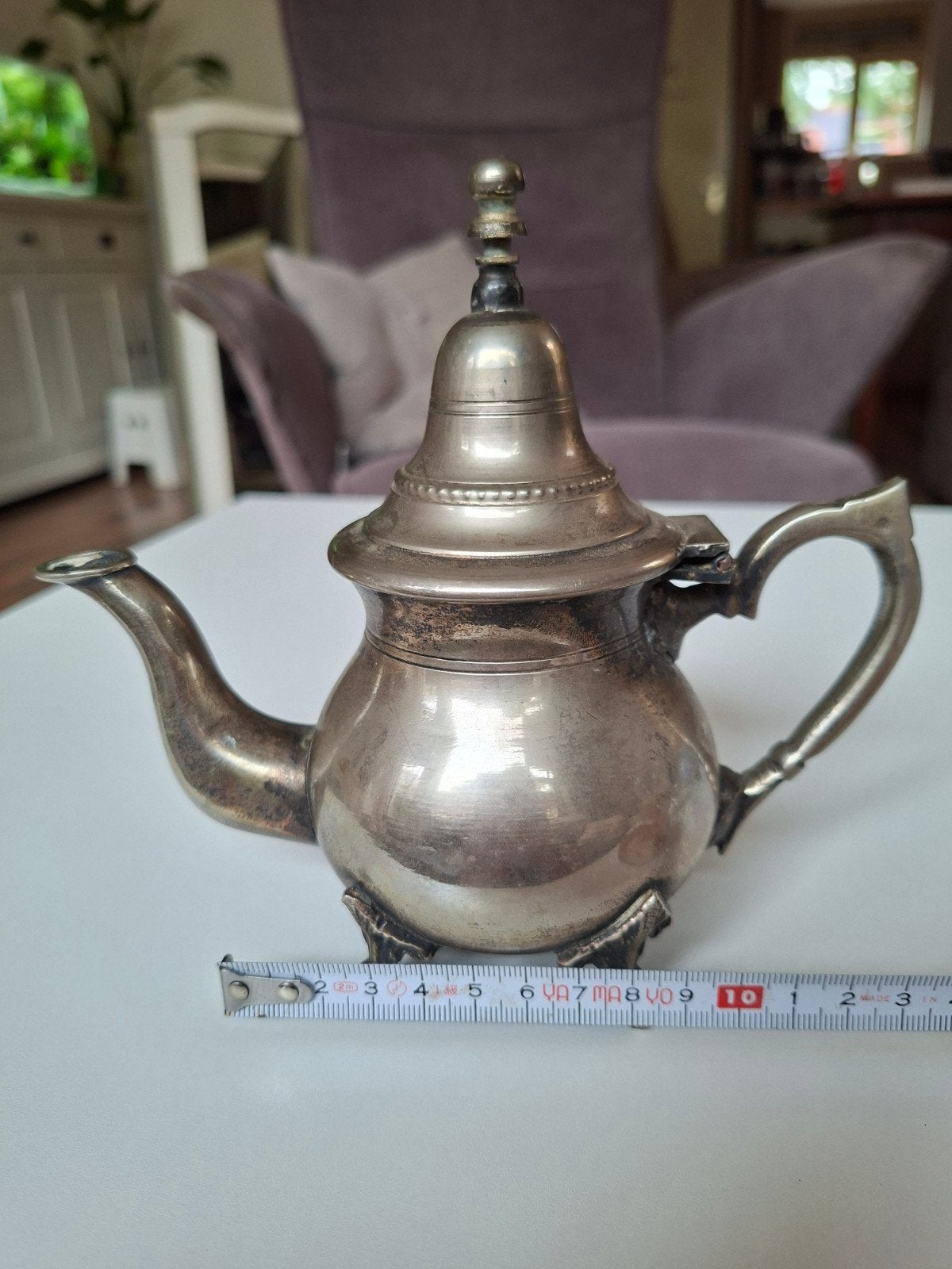 Antieke Marokkaanse theepot, verzilverd, Ophalen