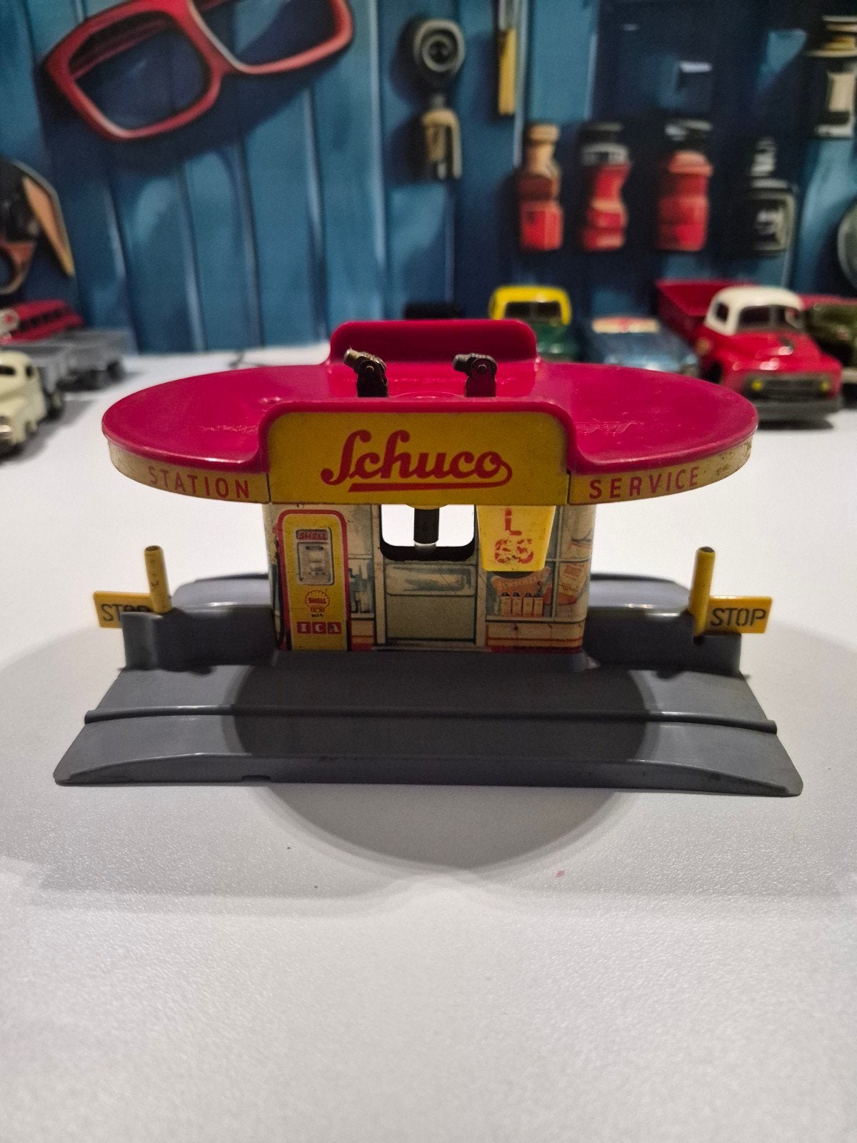 Vintage Schuco Shell Tankstation No. 3055 - Gebruikt, Ophalen of Verzenden
