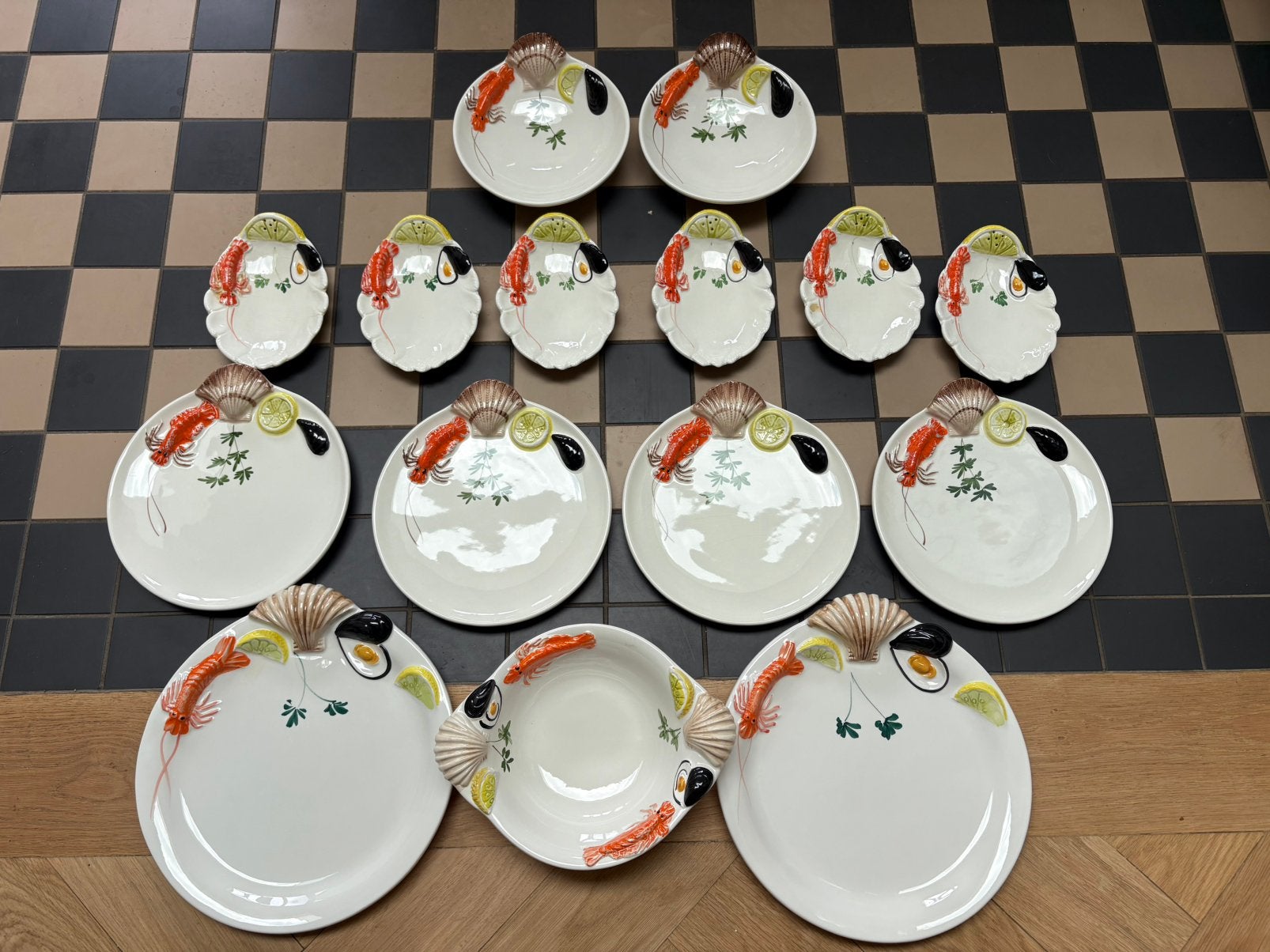 Zeldzame Italiaanse seafood serviesset – Bassano del Grappa, Ophalen