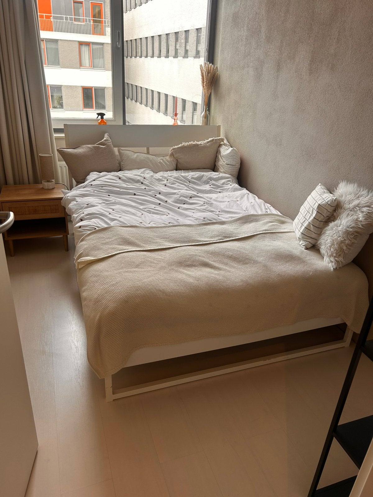 Ikea bed, Ophalen, Gebruikt, Wit, Tweepersoons