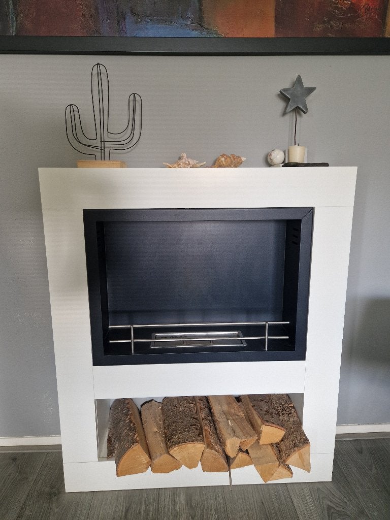 Moderne Livin' Flame bioethanol haard, Ophalen, Zo goed als nieuw, Vrijstaande haard, Overige soorten