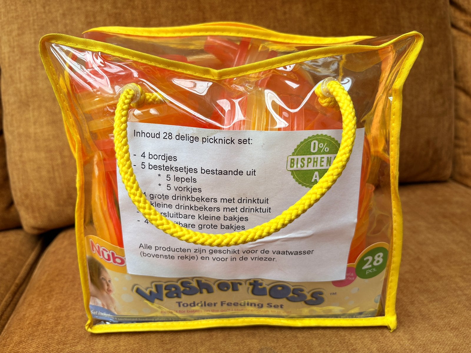 Nûby Wash or Toss Toddler Feeding Set - 28-delig picknickset, Overige merken, Overige typen, Nieuw, Ophalen of Verzenden