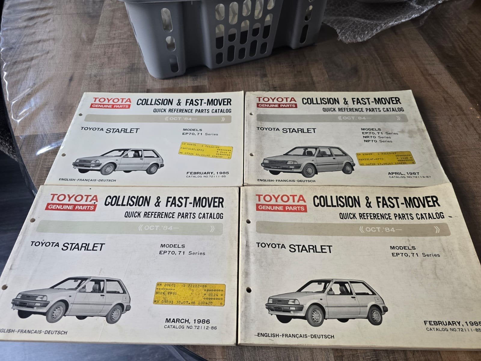 Toyota Starlet EP70, 71 Series Onderdelen Catalogus, Boeken, Ophalen of Verzenden, Gelezen, Toyota, Toyota Genuine Parts