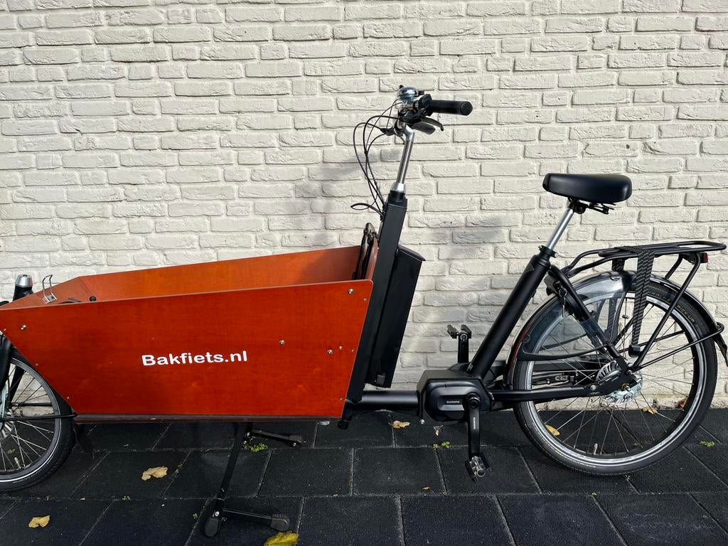 Bakfiets Long  met Shimano middenmotor / regentent, 4 kinderen of meer, Elektrisch, Zo goed als nieuw, Ophalen