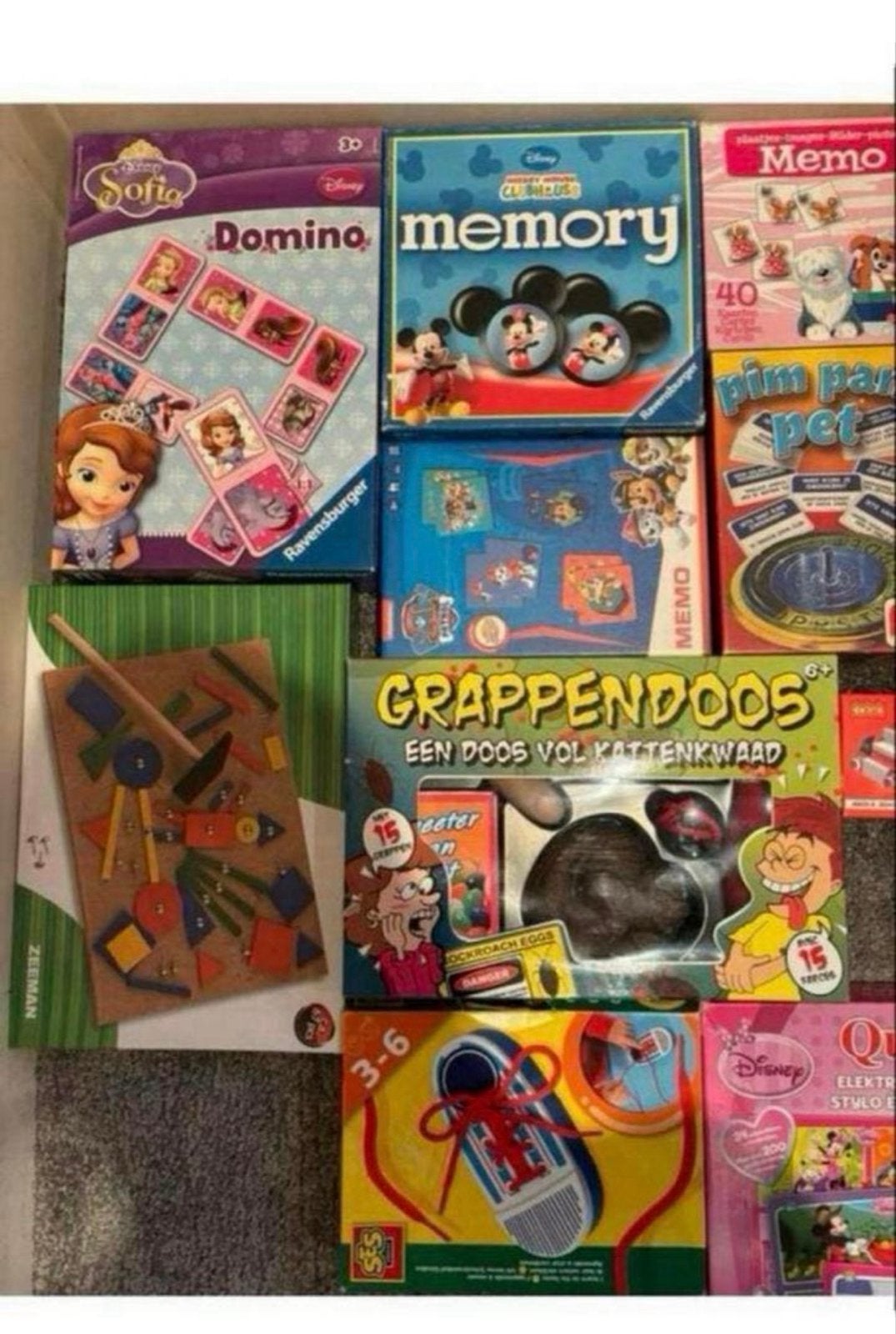 Diverse spellen: memo, hamertje tik, domino, toverdoos, Een of twee spelers, Ophalen of Verzenden, Gebruikt