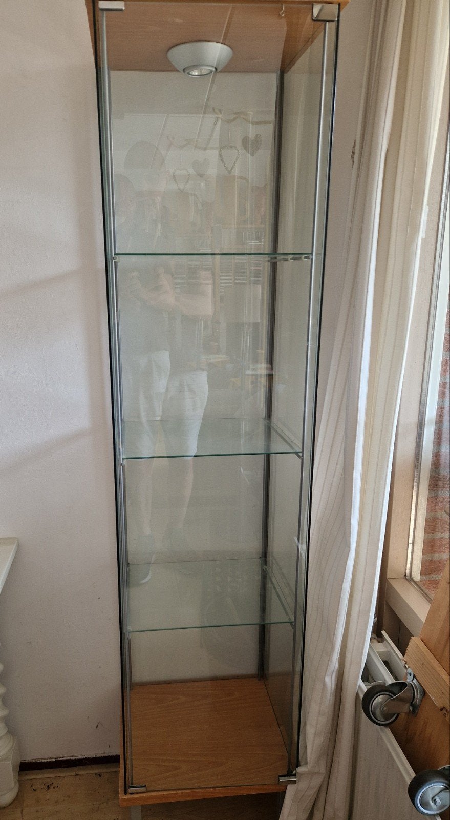 Vitrinekast Ikea oud model, met verlichting, Ophalen, Met plank(en), Minder dan 50 cm, Glas