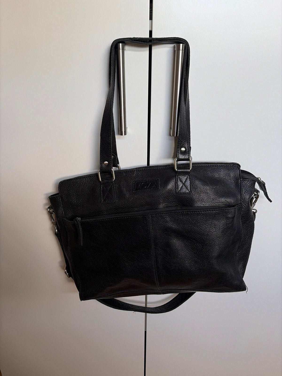 Mozz bag - luiertas zwart - echt leer!, Mozz, Zwart, Zo goed als nieuw, Schoudertas functie