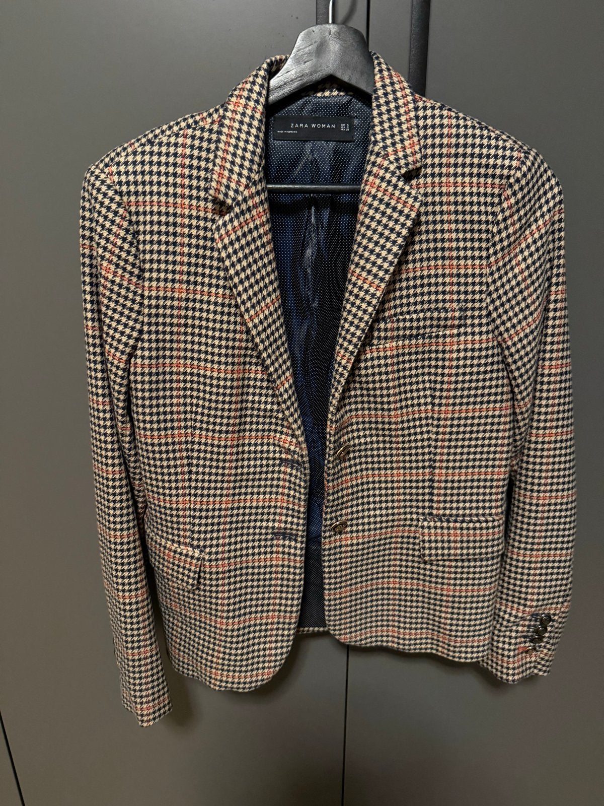 Zara Woman Jasje - Pied-de-poule met rode accenten, Meerkleurig, Ophalen of Verzenden, Zo goed als nieuw, Jasje