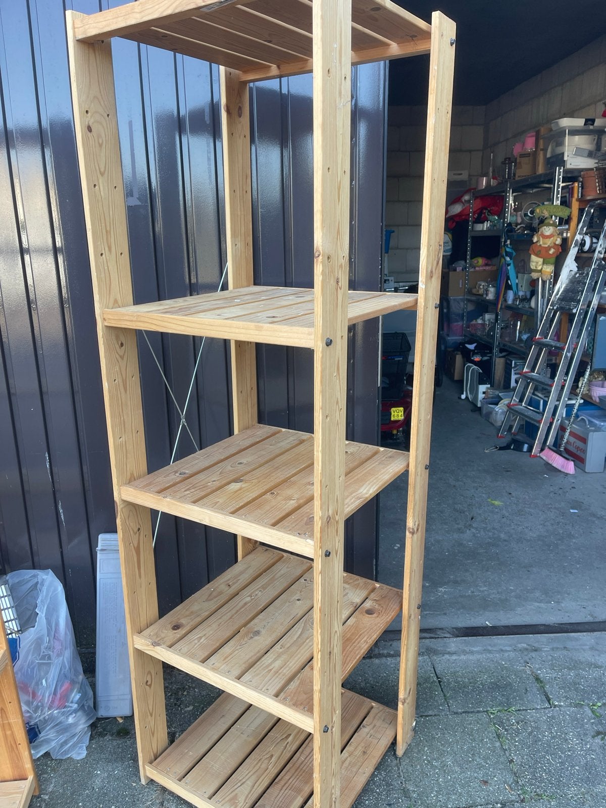 Houten opbergrek / stellingkast, Ophalen, Gebruikt