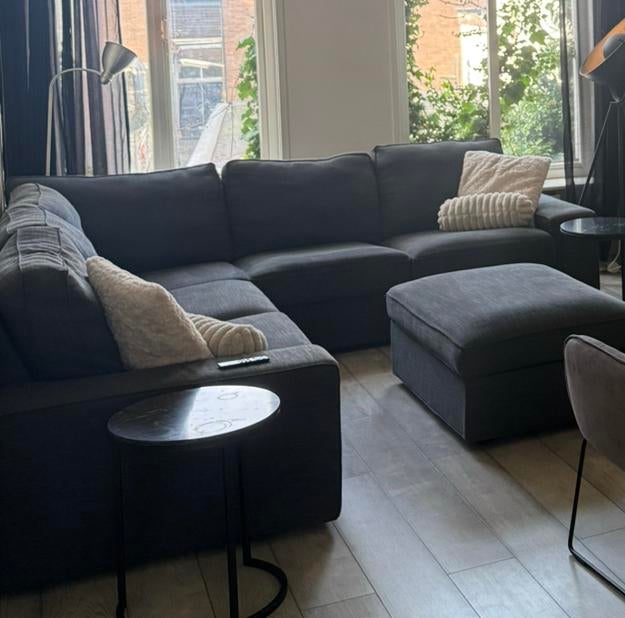 Kivik hoekbank antraciet/zwart *B257cm x L257cm*, Huis en Inrichting, Ophalen, 250 tot 300 cm, Hoekbank, Vierpersoons of meer