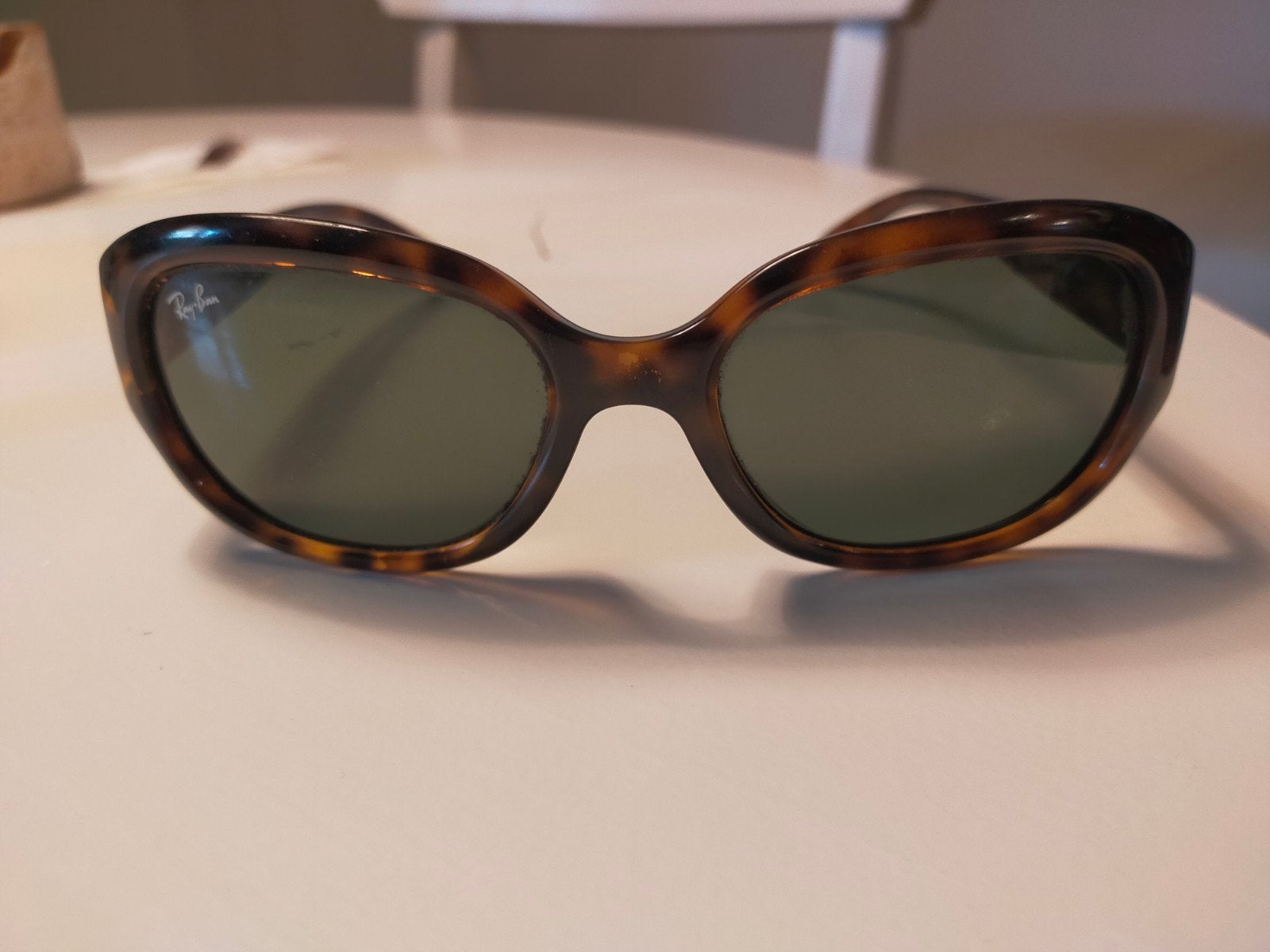 Ray-Ban zonnebril, bruin gemêleerd, inclusief etui, Gebruikt, Zonnebril, Bruin, Ophalen of Verzenden