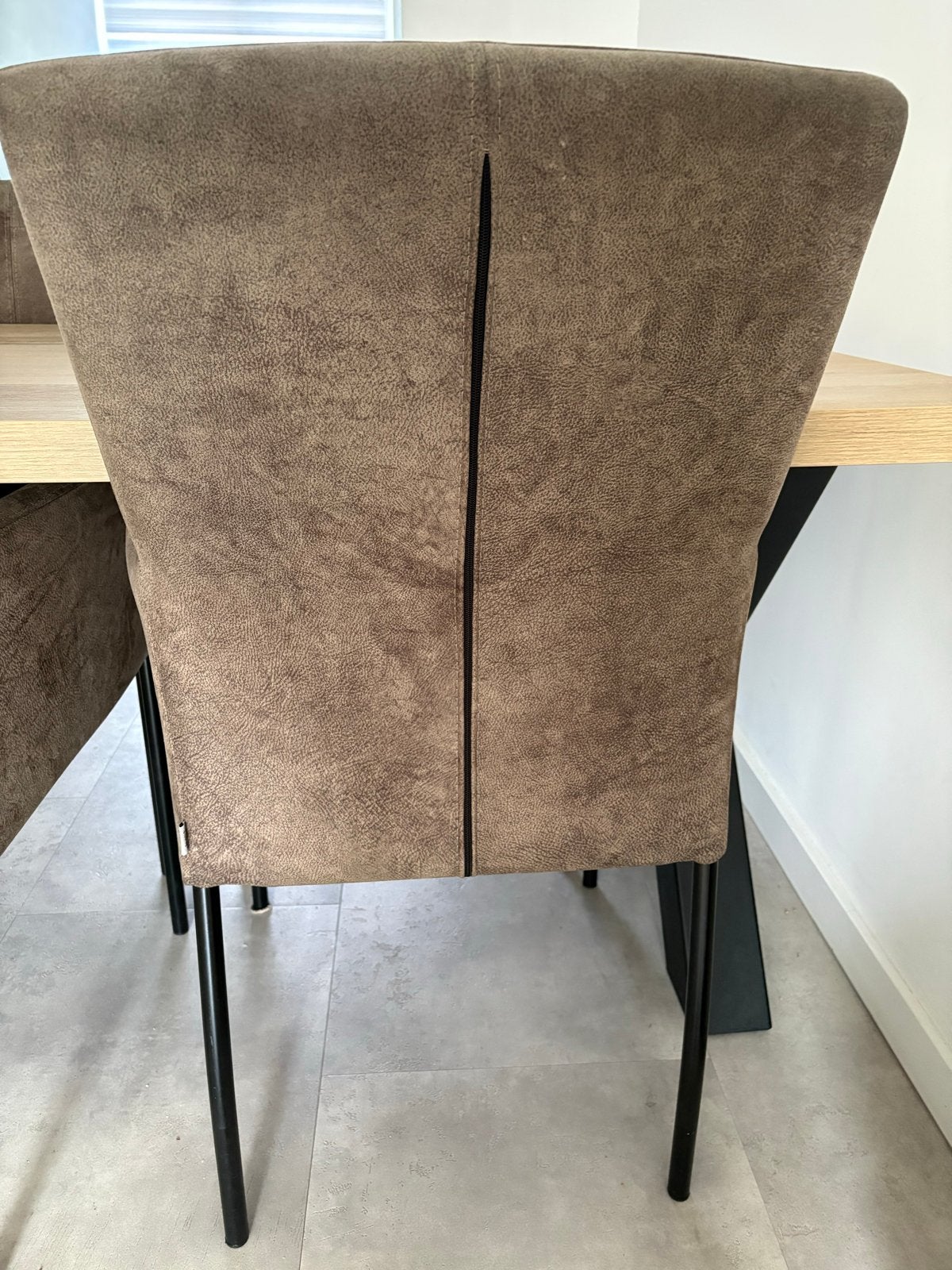 Moderne eettafel met 6 stoelen - Zo goed als nieuw, Ophalen, Bruin, Zo goed als nieuw, Vijf, Zes of meer stoelen