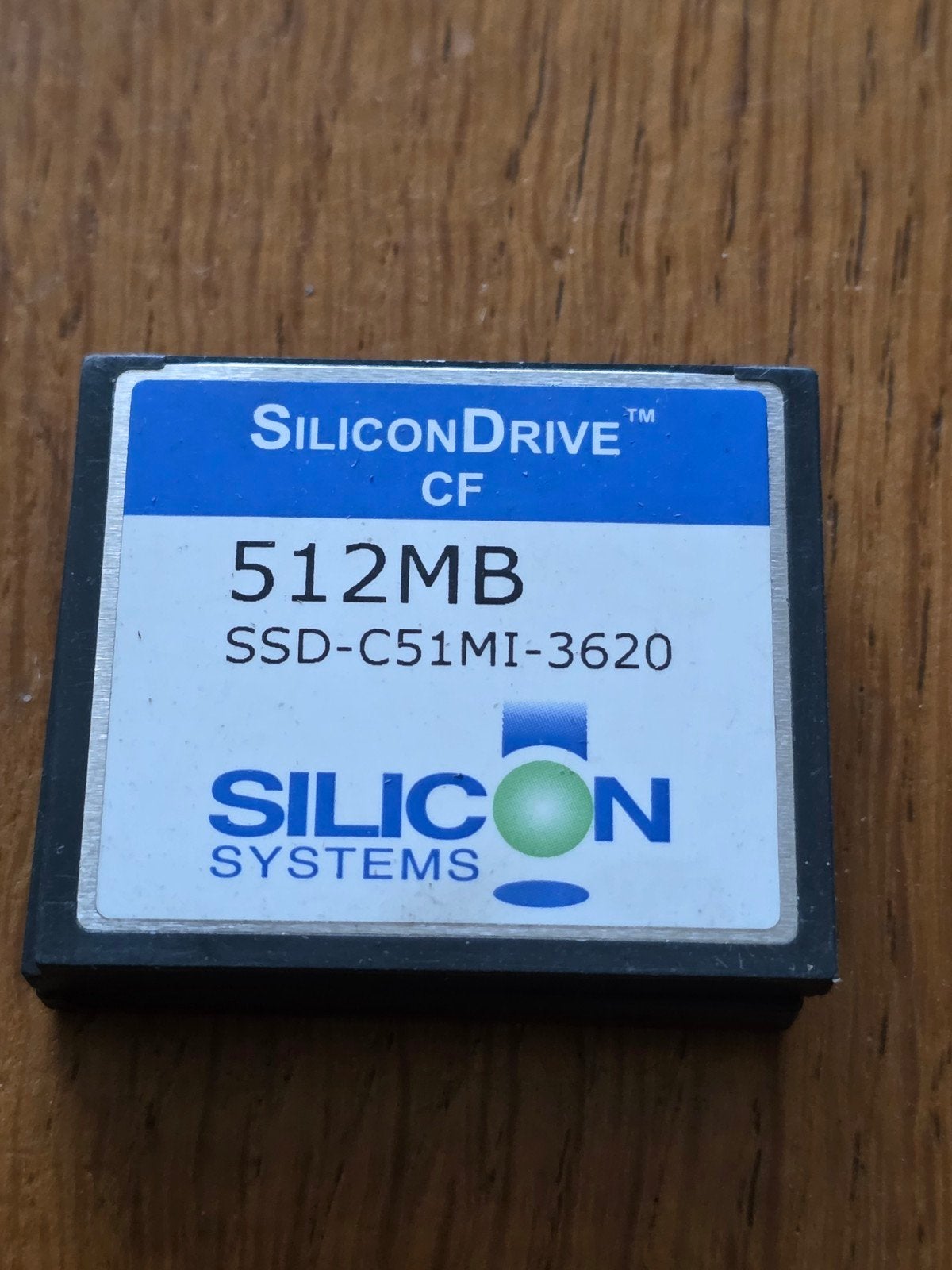 SiliconDrive CF Compact Flash Kaart 512MB SSD-C51MI-3620, Gebruikt, Silicon Systems, Ophalen of Verzenden, 512 GB