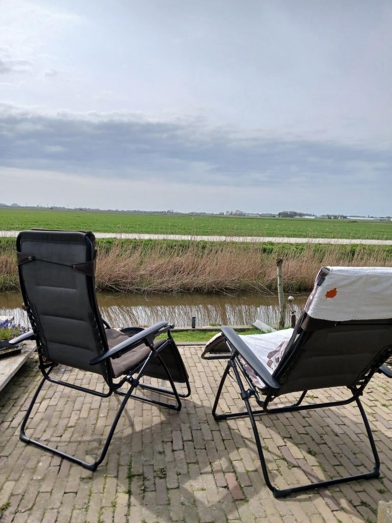 2x Lafuma relaxstoel RSX Clip Air Comfort Taupe, Tuin en Terras, Ophalen, Gebruikt, Verstelbaar